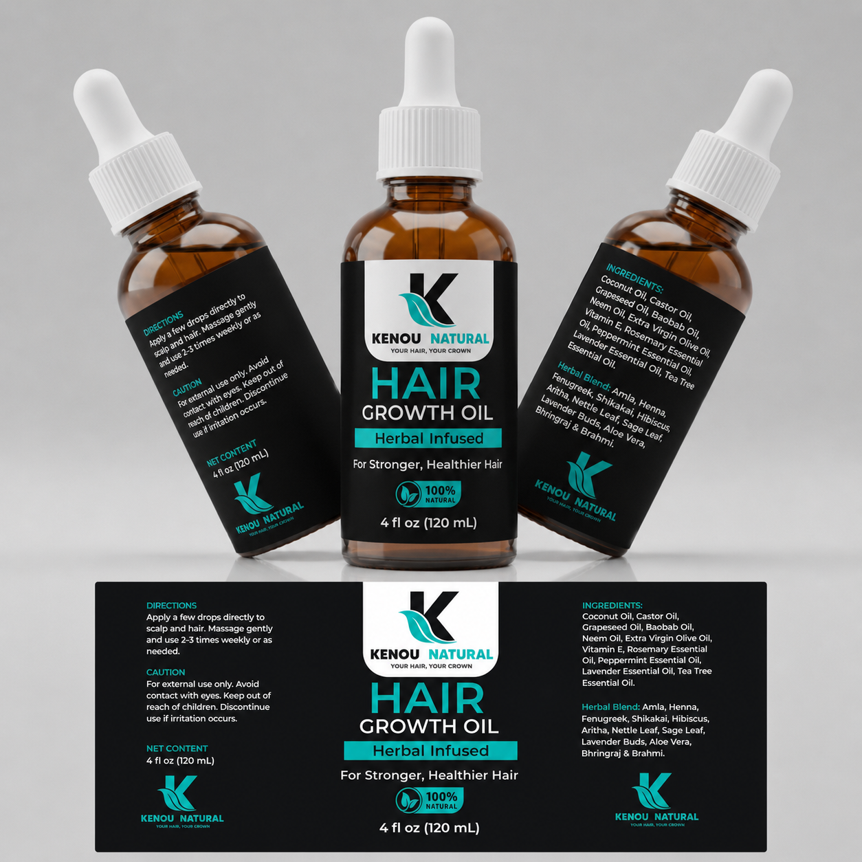 KENOU NATURAL HAIR GROWTH OIL 4 Oz